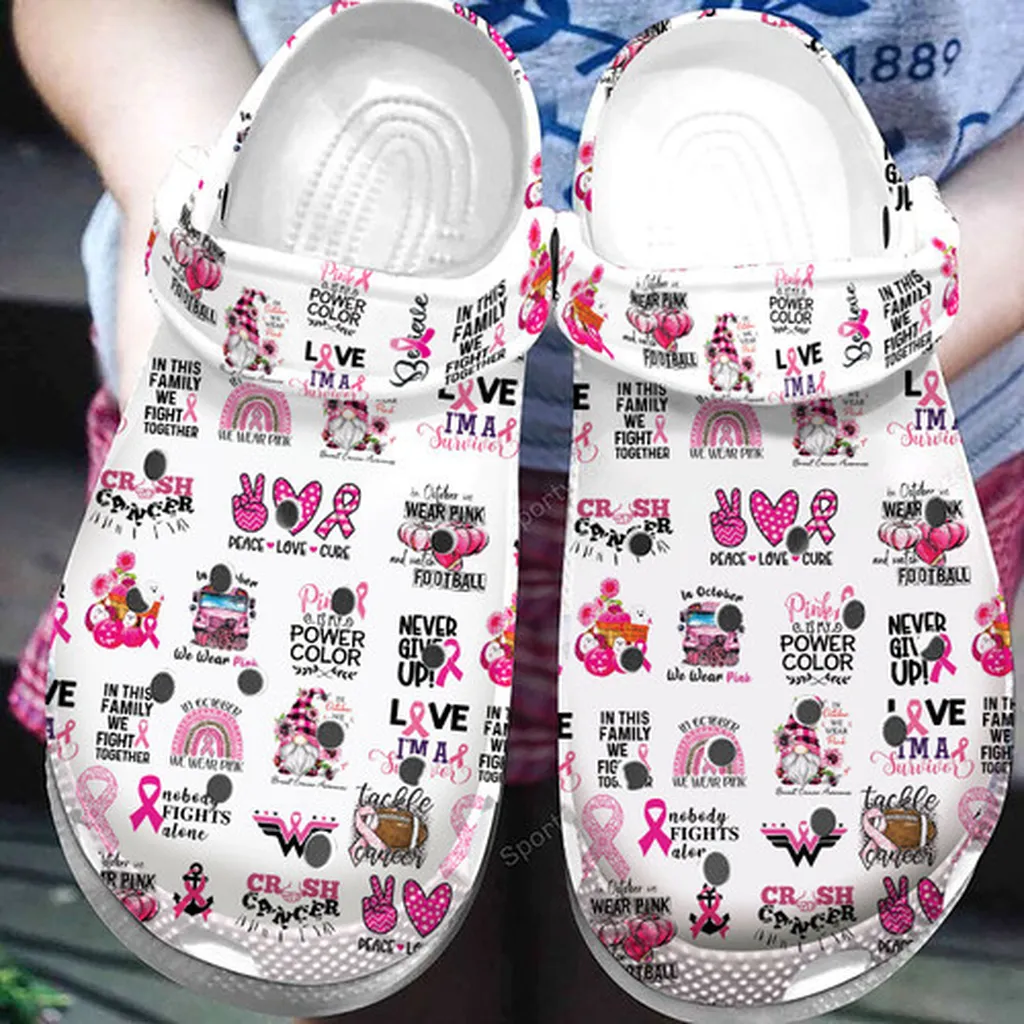 Breast Cancer Awareness Symbol Clog