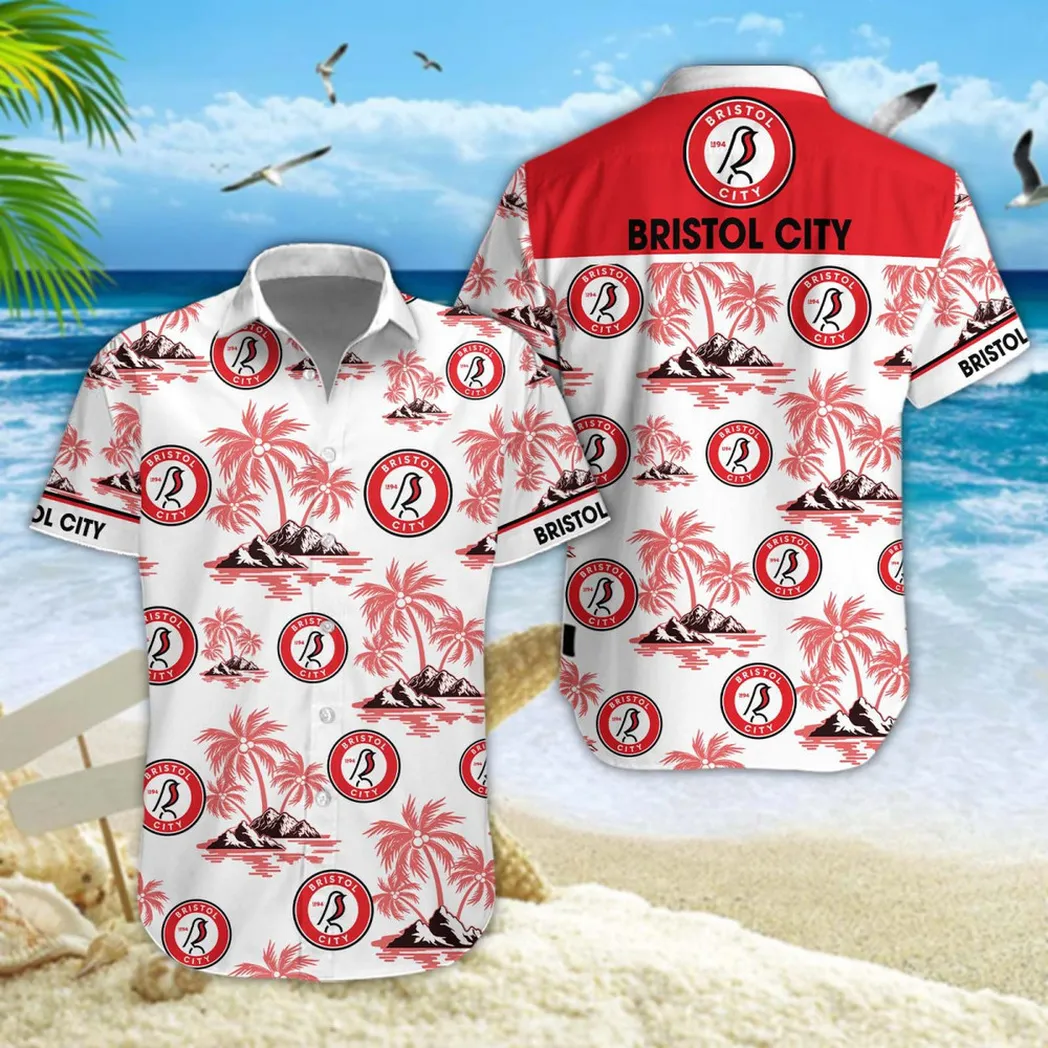 Bristol City Hawaiian Shirt Style Classic Oversized Hawaiian