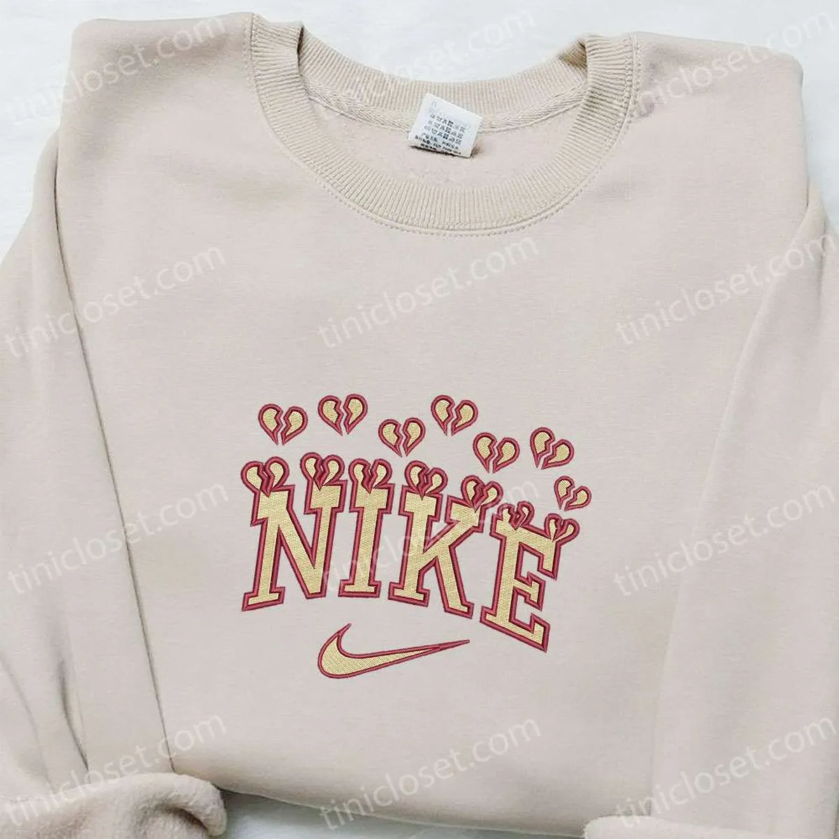 Broken Hearts x Nike Embroidered Shirt, Nike Inspired Embroidered Shirt, Best Valentine? Day Gifts