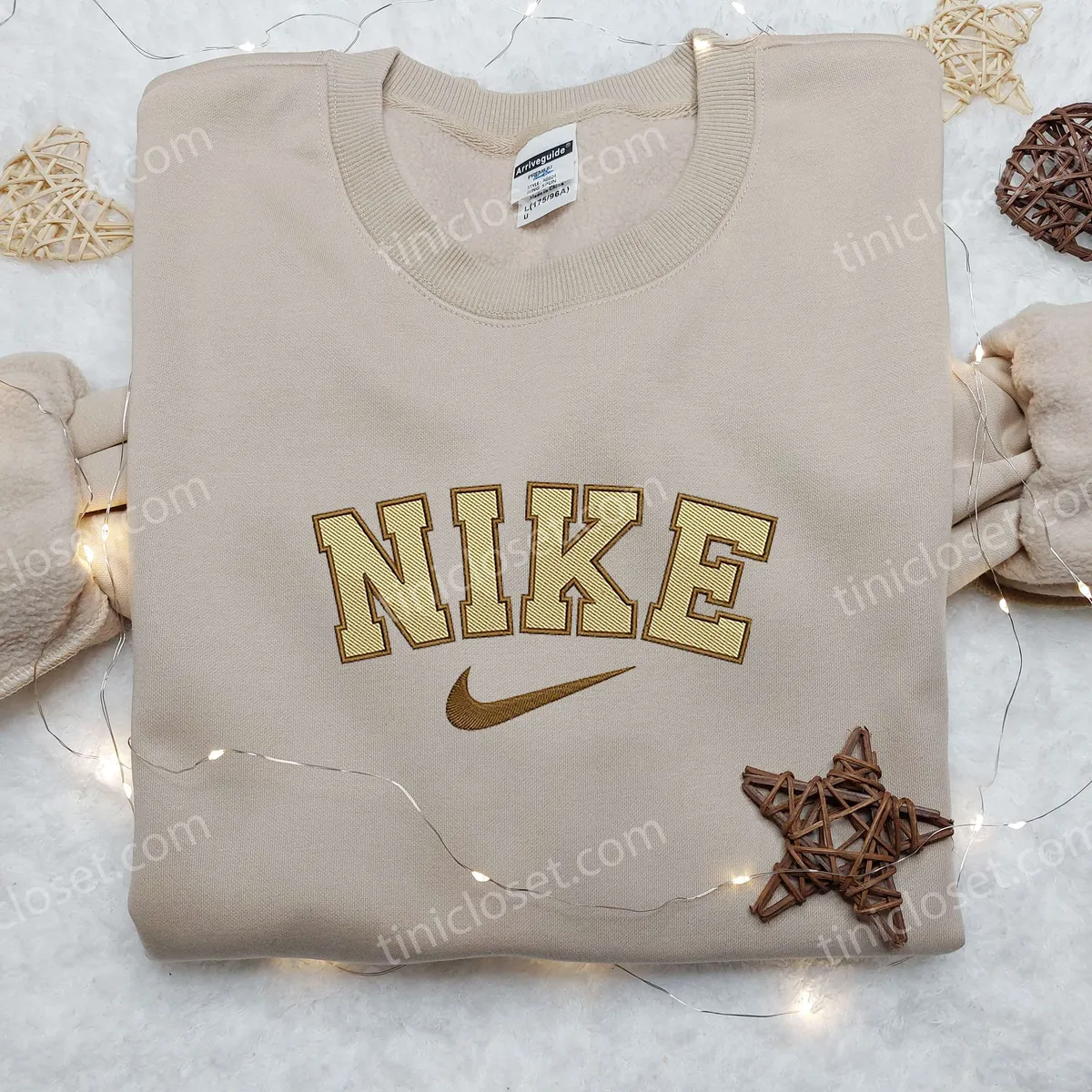 Brown x Nike Embroidered Shirt, Custom Nike Embroidered Shirt, Inspired Nike Embroidered Shirt