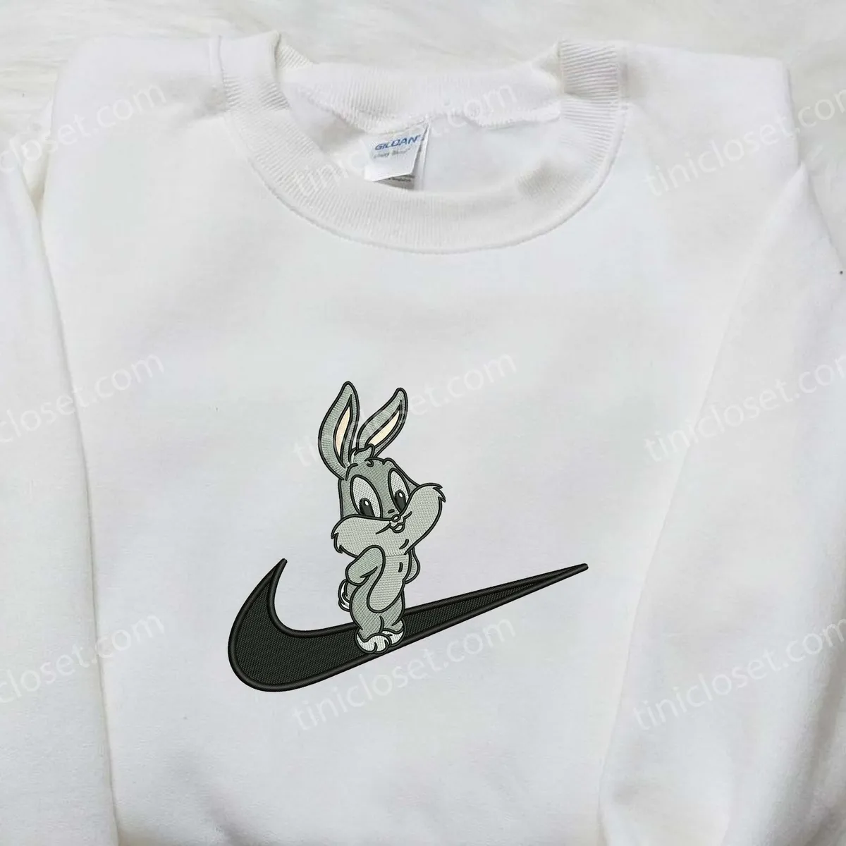 Bugs Bunny Baby x Nike Embroidered Shirt, Nike Embroidered Shirt, Cartoon Embroidered Shirt