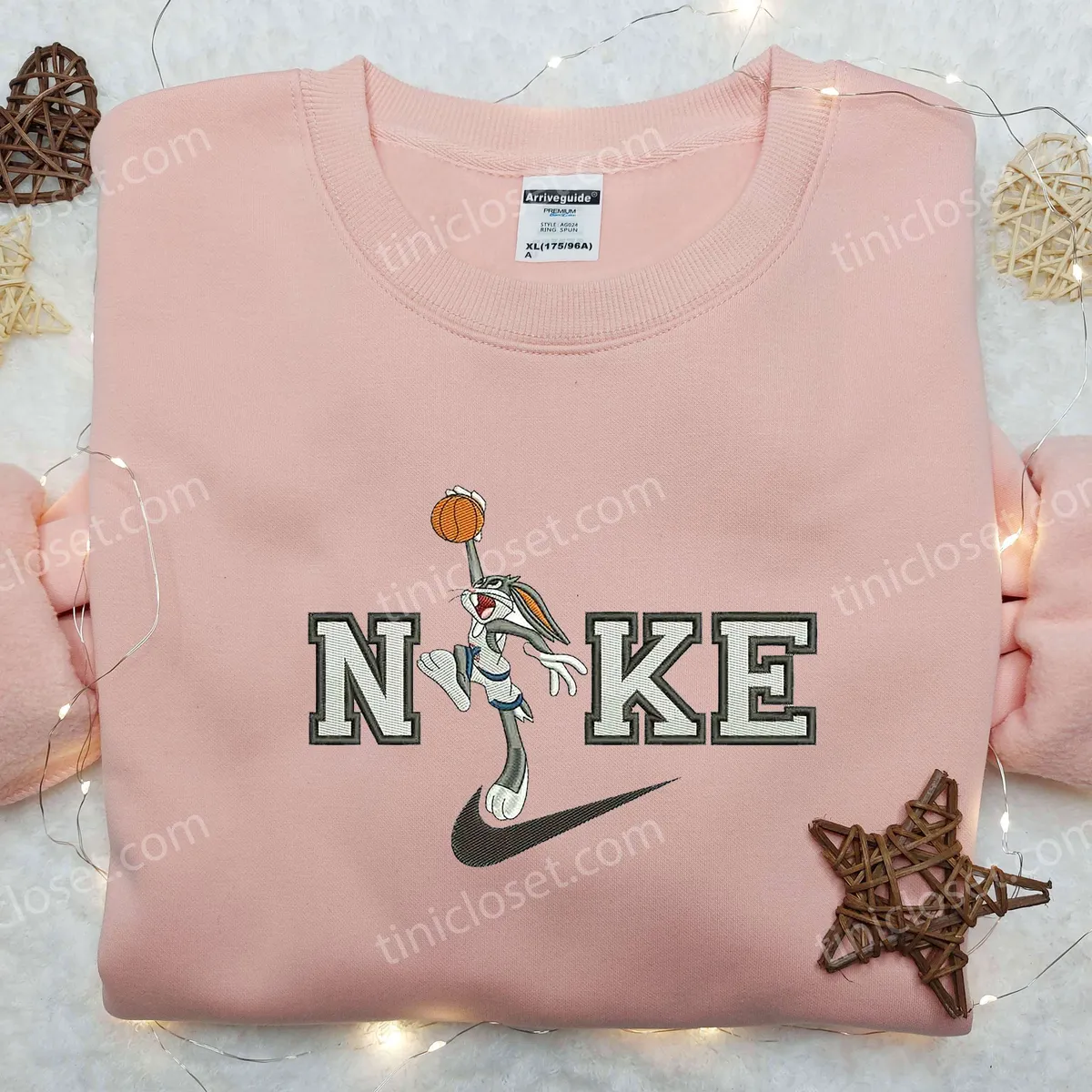 Bugs Bunny Basketball x Nike Embroidered Shirt, Custom Nike Embroidered Shirt, Looney Tunes and Merrie Melodies Embroidered Shirt