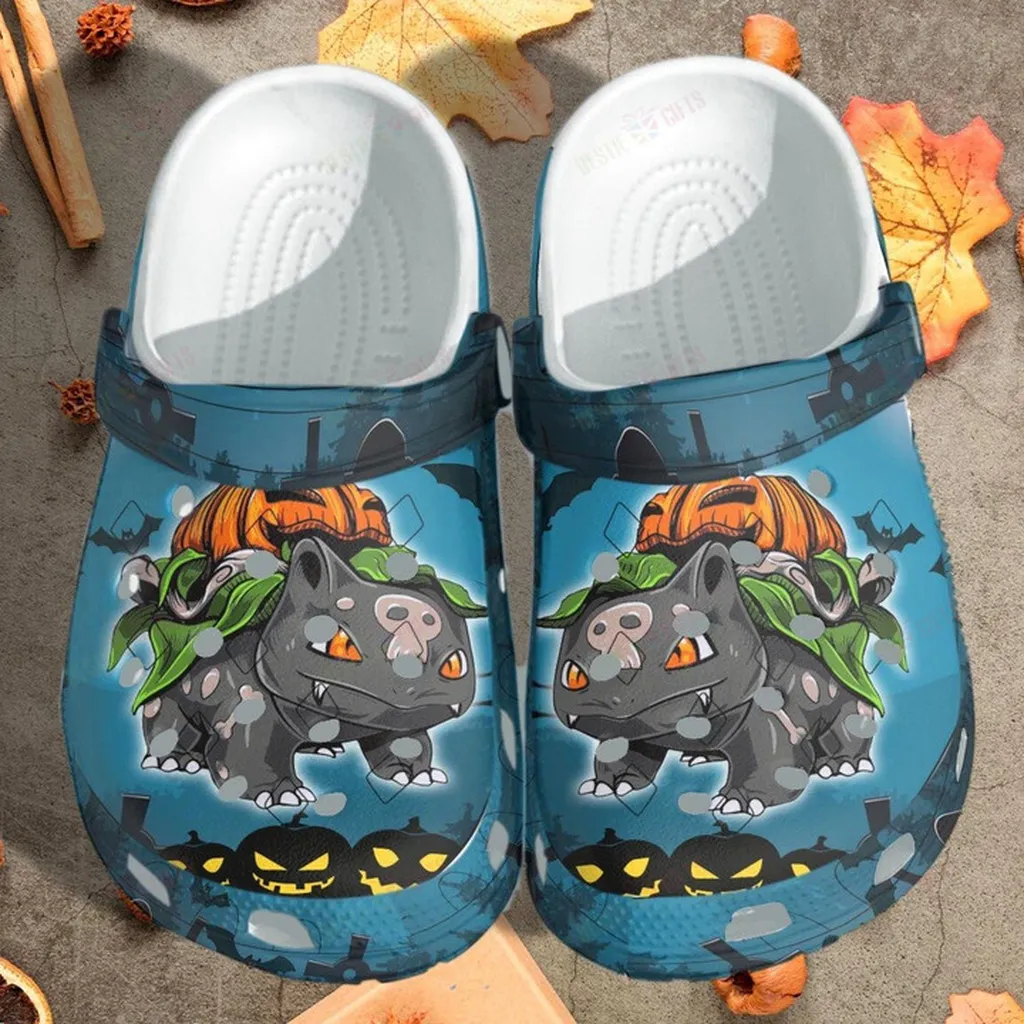 Bulbasaur Pumpkin Halloween Crocs Classic Clogs