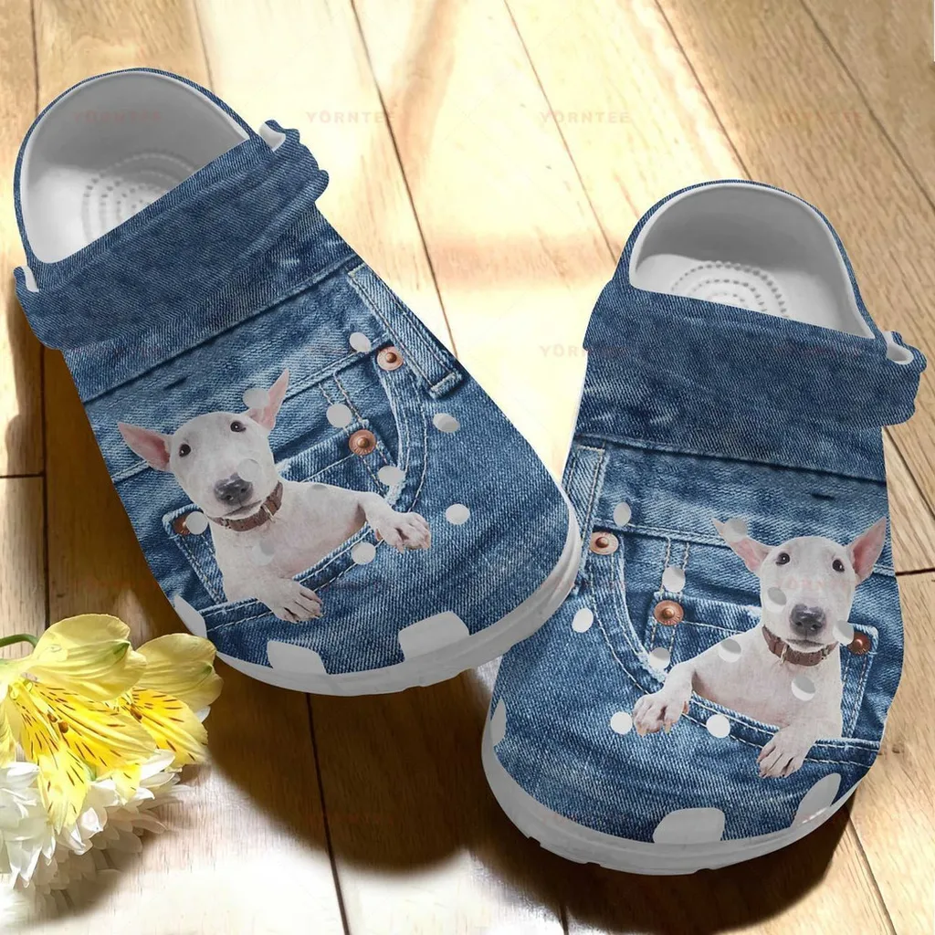 Bull Terrier In Pocket Gift For Lover Rubber Crocs Clog