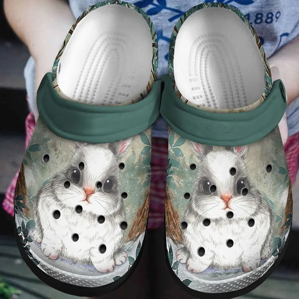 Bunny Rabbit Gift For Lover Rubber Crocs Clog