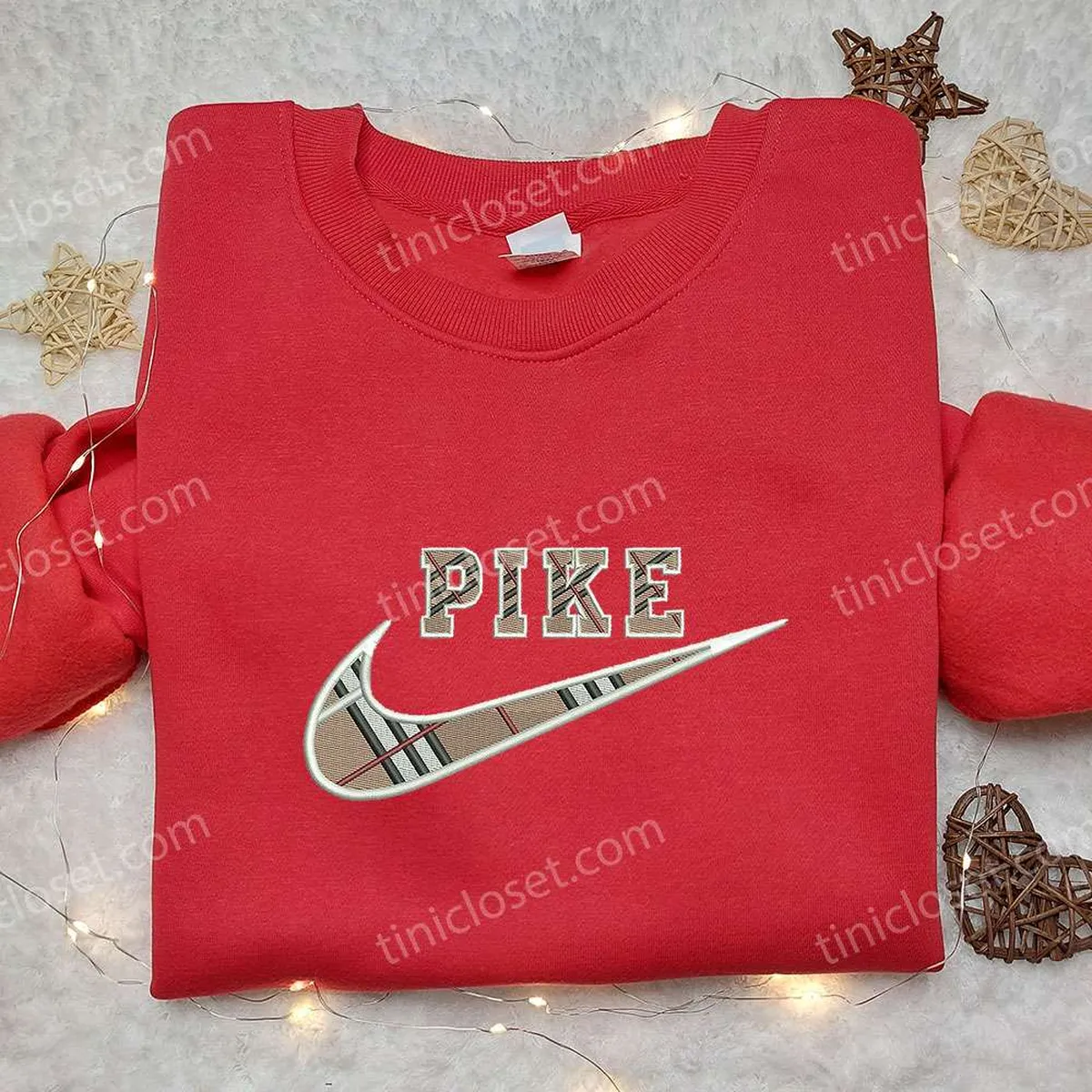 Burberry Pike x Nike Embroidered Sweatshirt, Brand Embroidered Sweatshirt, Nike Inspired Embroidered Shirt