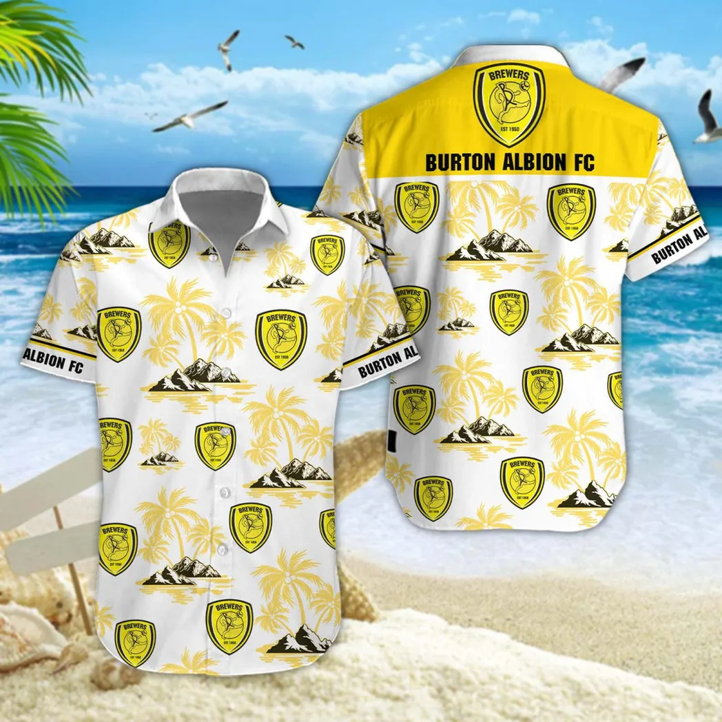 Burton Albion Hawaiian Shirt Style Classic Oversized Hawaiian