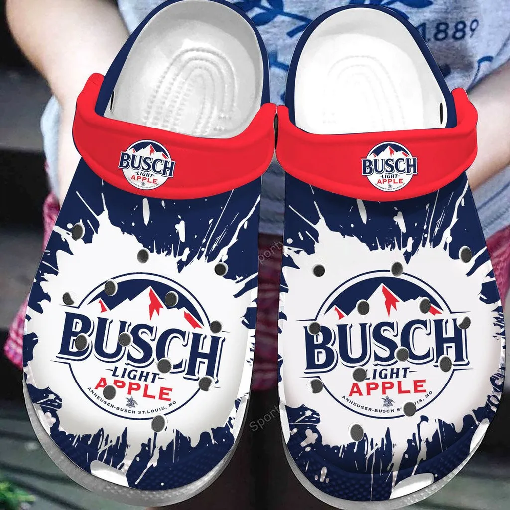 Busch Light Apple Navy Red Clogs