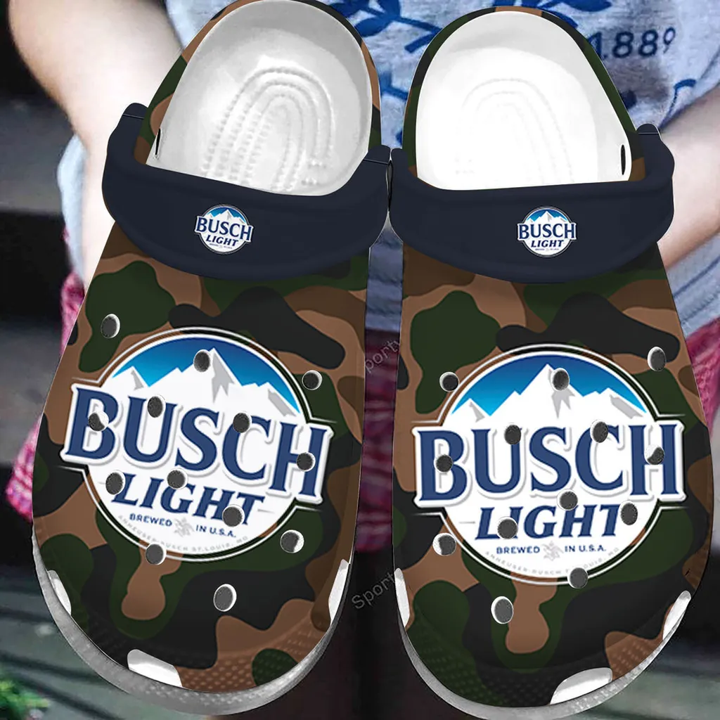 Busch Light Army Camouflage Pattern Clogs