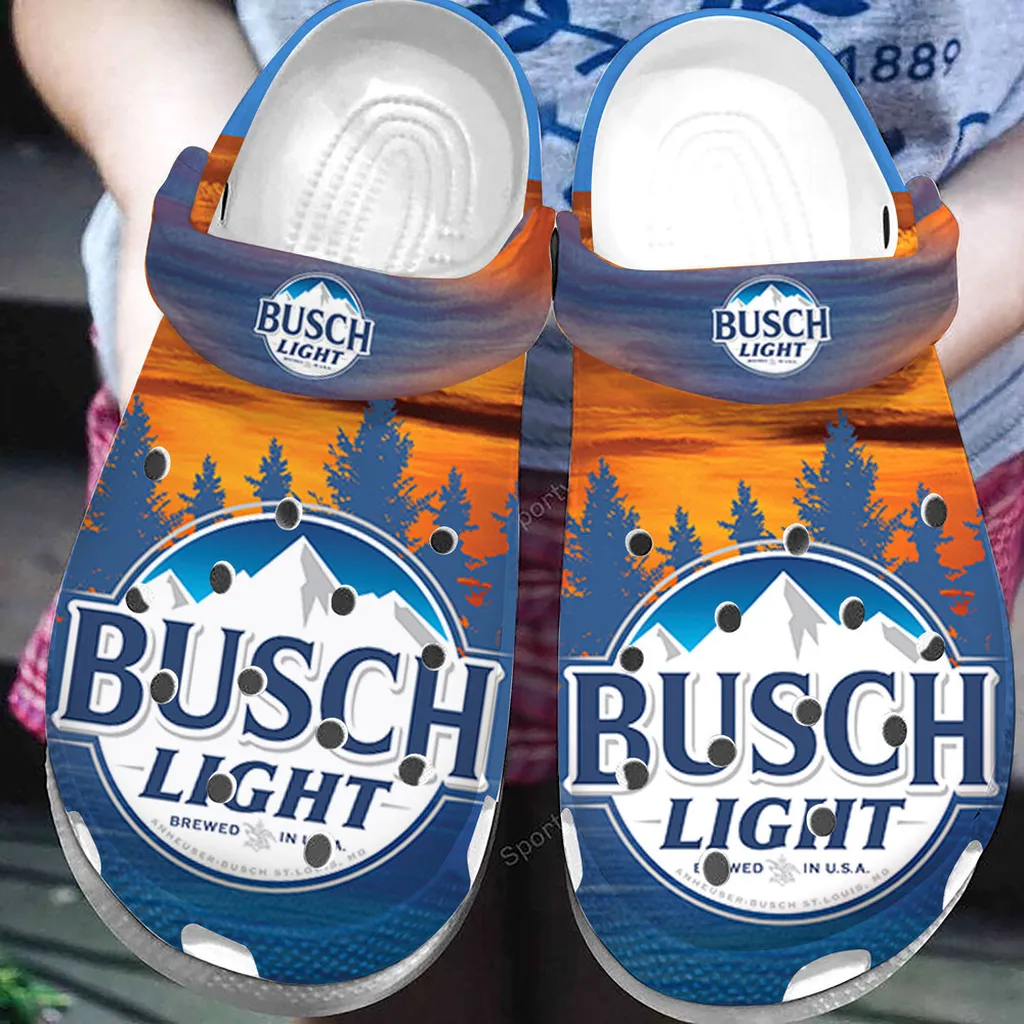 Busch Light Ice Mountain Sunset Clogs