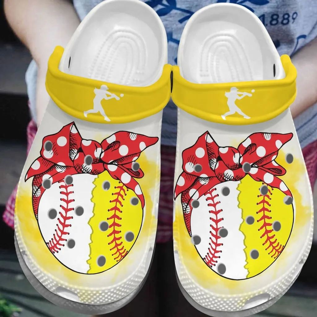 Busy Raising Ballers Softball Baseball Mom Yellow Clogs