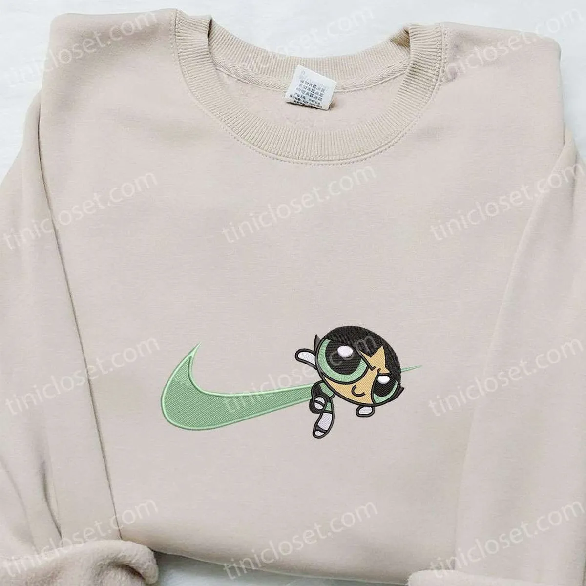 Buttercup x Green Nike Swoosh Embroidered Shirt, Powerpuff Girls Cartoon Embroidered Hoodie, Best Gift Ideas For Girls