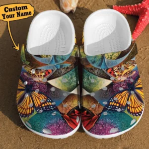 Butterfly Crocs - Butterfly Illusion Art Watercolor Unisex Birthday Gifts Clog