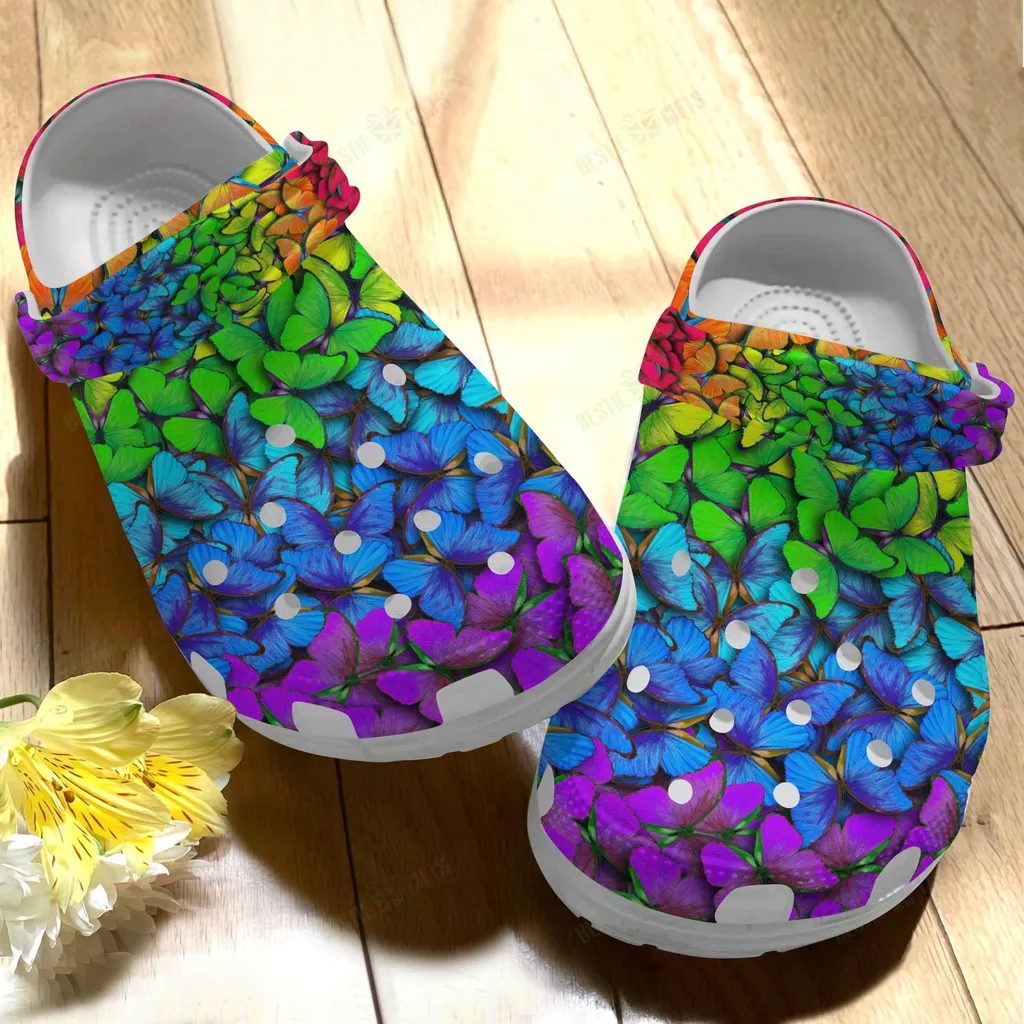 Butterfly Crocs Classic Clog Rainbow Butterflies