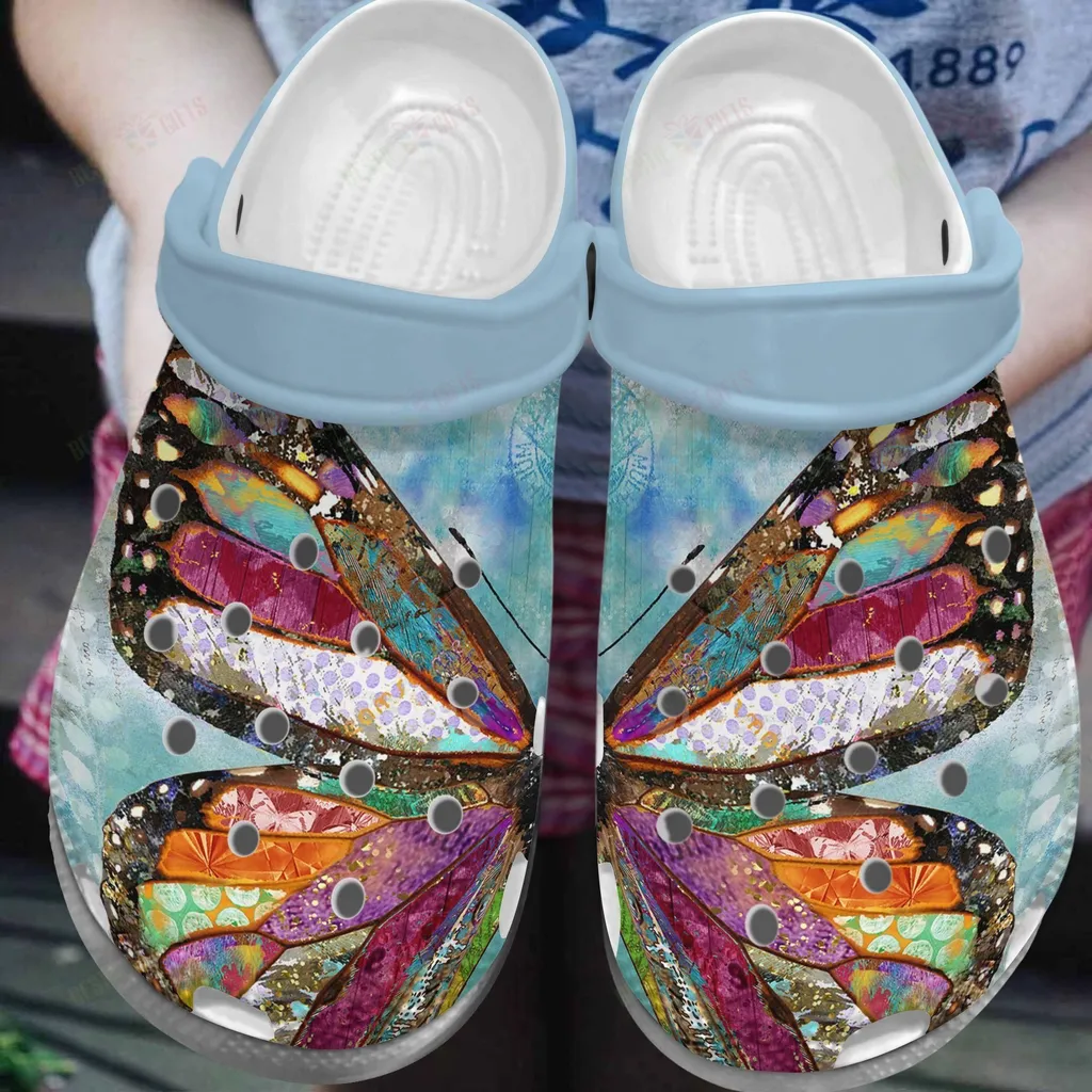 Butterfly Crocs Classic Clog Whitesole Butterfly In The Sky