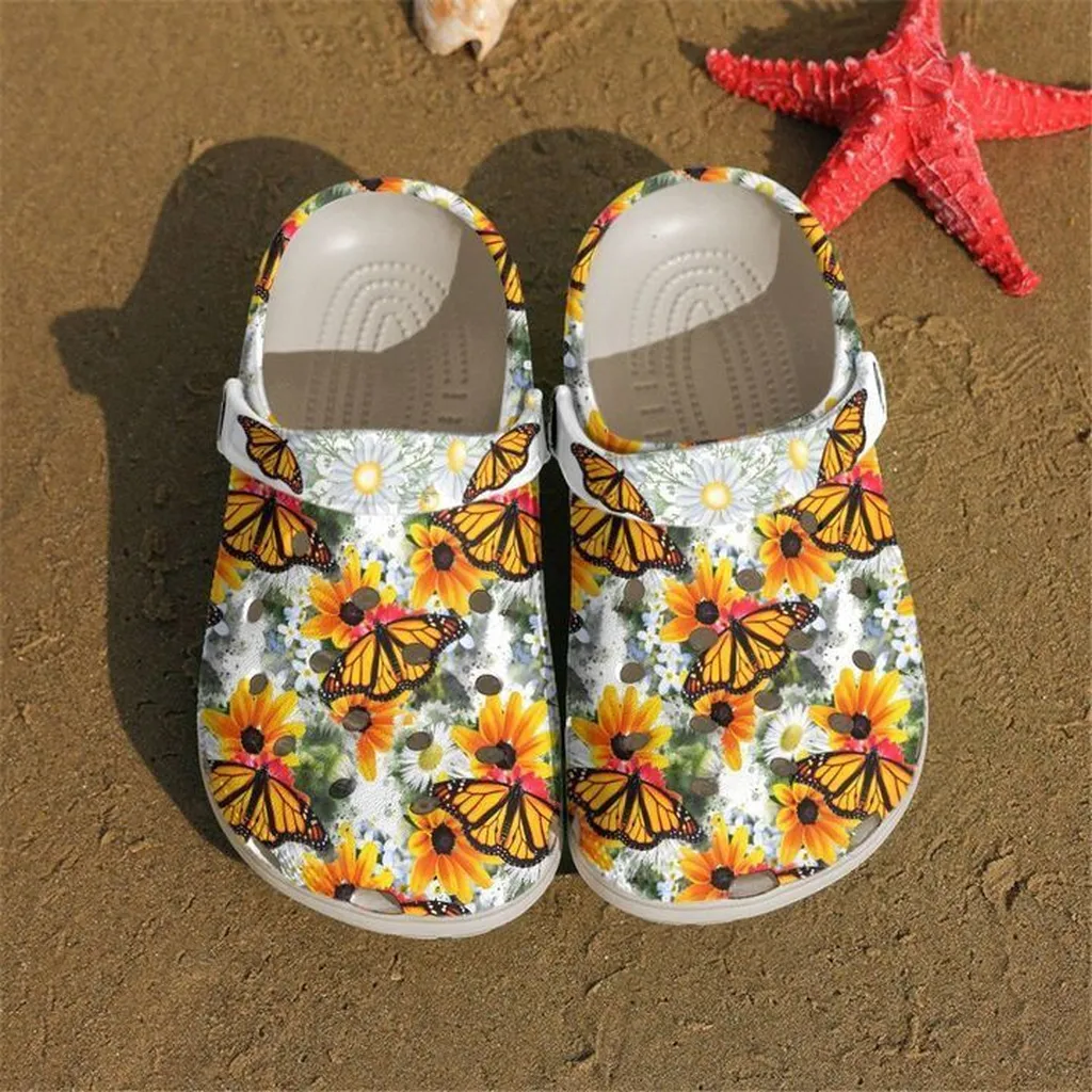 Butterfly Daisy N Monarch Crocs Clog