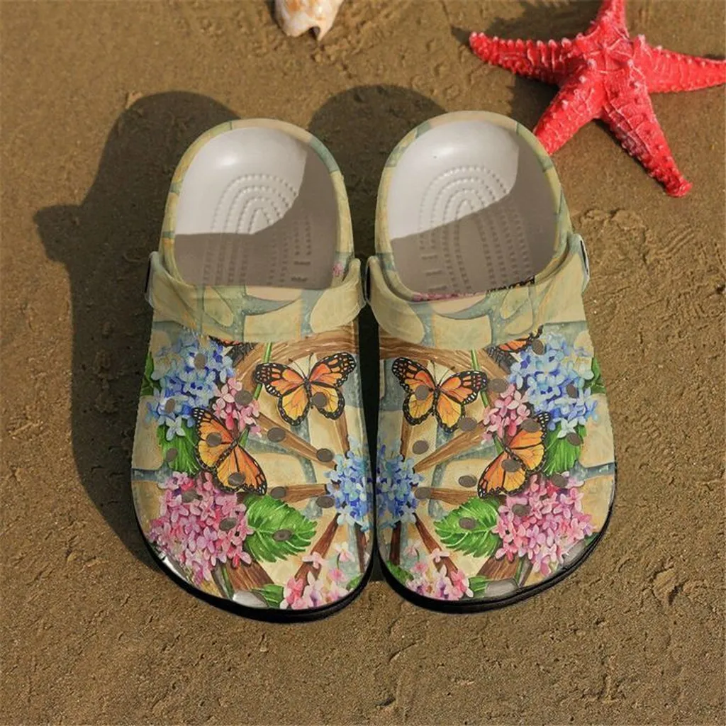 Butterfly Floral Monarch Crocs Clog