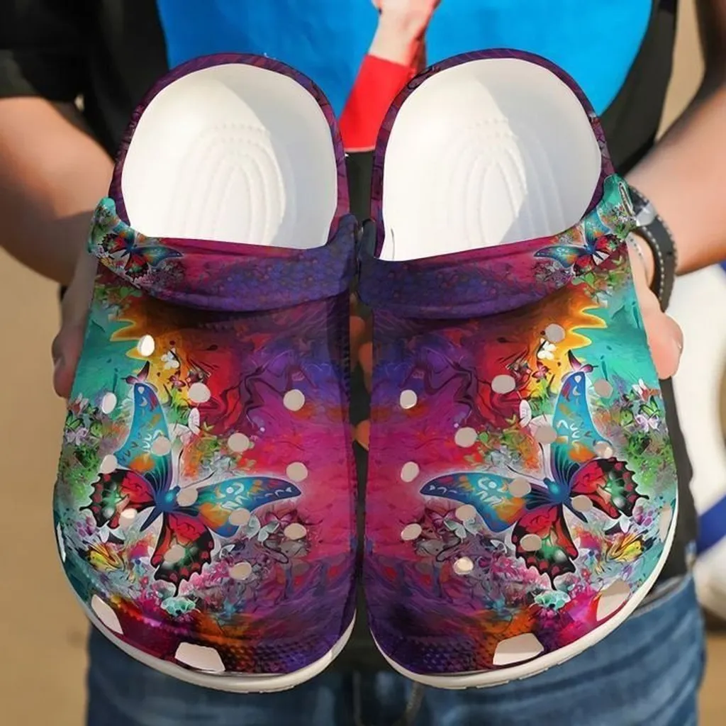 Butterfly Flower Crocs Clog