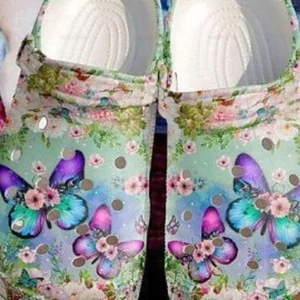 Butterfly Flower Crocs Crocband Clog Clog Comfortable Classic Clog Water