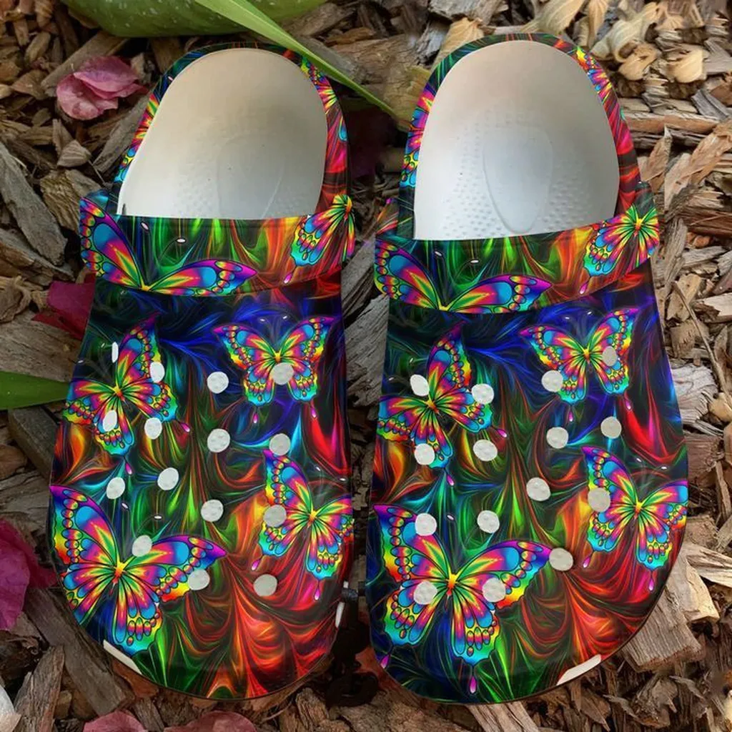 Butterfly Neon Crocs Clog