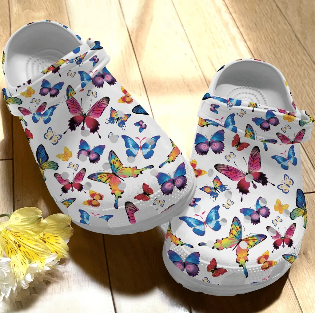 Butterfly Pattern Colorful Clog