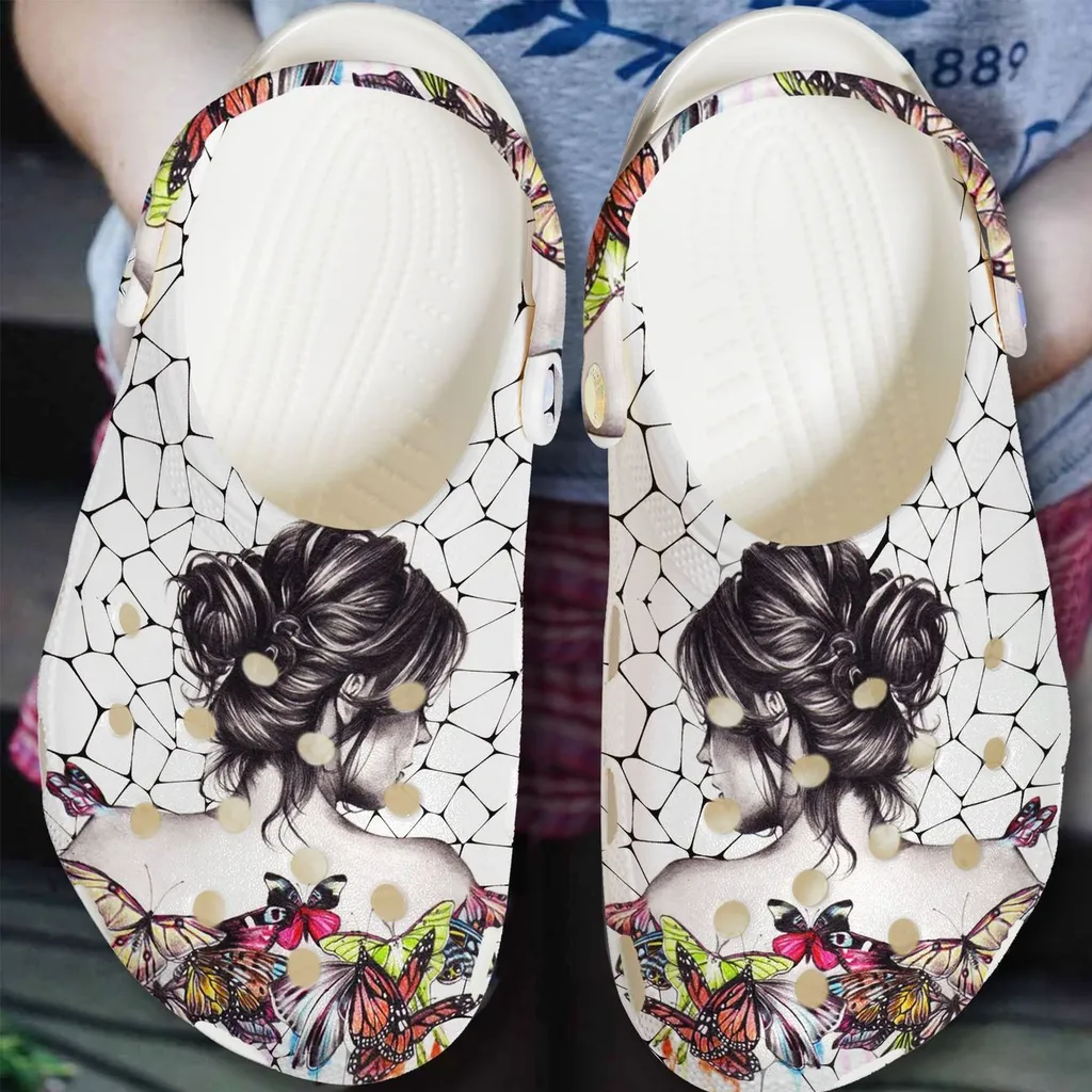 Butterfly Personalized Clog Custom Crocs Comfortablefashion Style Comfortable For Women Men Kid Print 3D A Girl Who Loves Butterflies