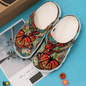 Butterfly Personalized Clog Custom Crocs Comfortablefashion Style Comfortable For Women Men Kid Print 3D Monarch