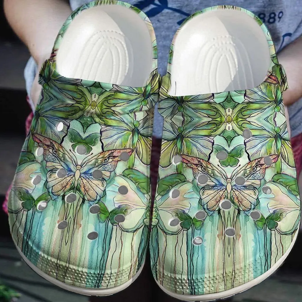 Butterfly Tropical Rubber Crocs Clog