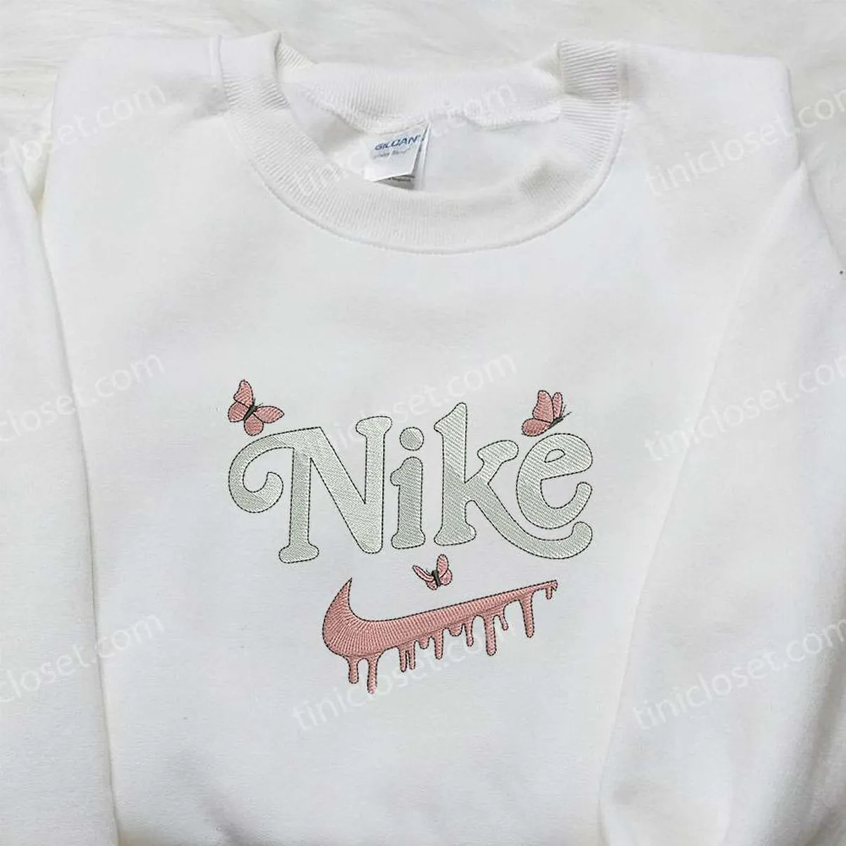 Butterfly x Nike Embroidered Sweatshirt, Nike Inspired Embroidered Shirt, Best Birthday Gift Ideas