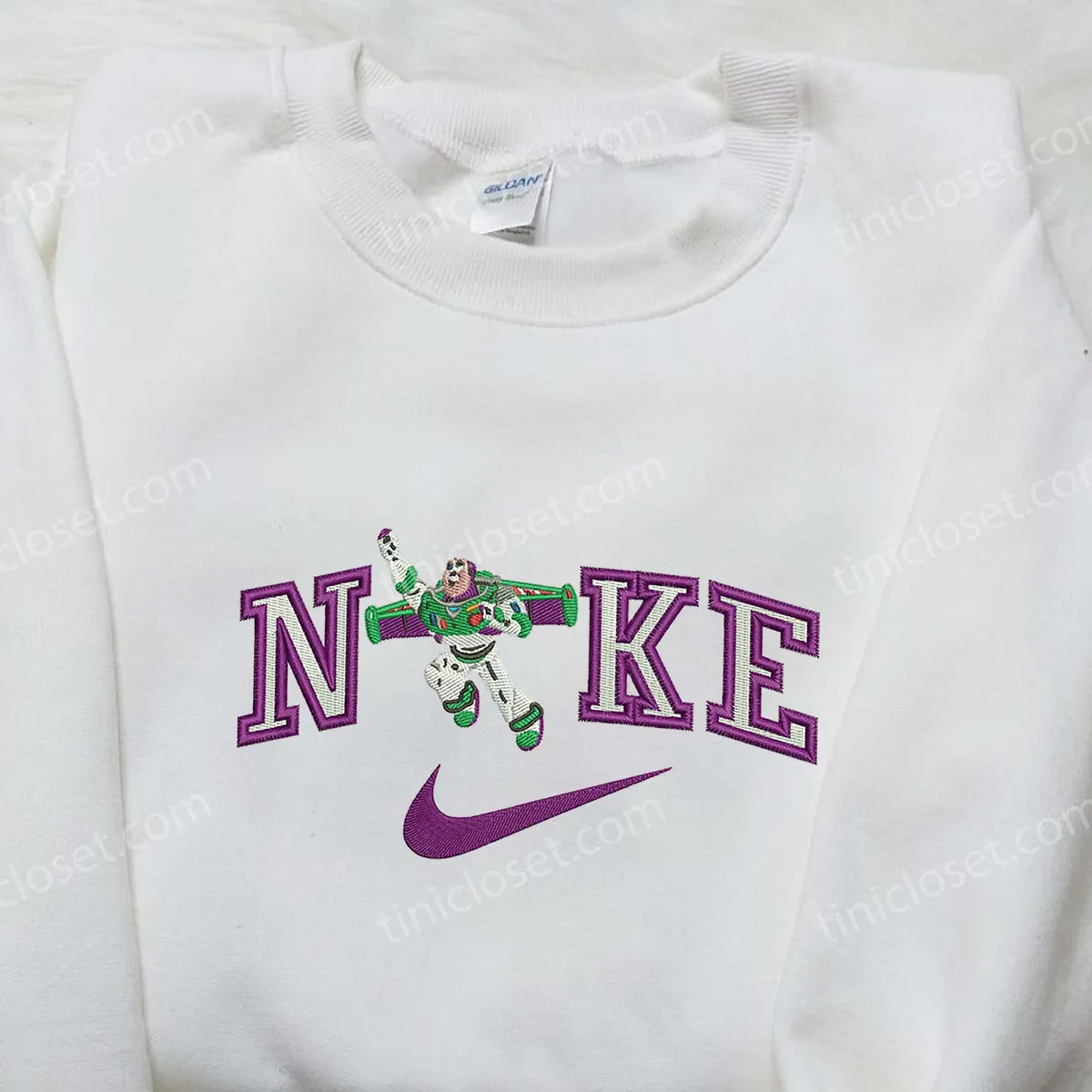 Buzz Lightyear Fly x Nike Embroidered Shirt, Nike Embroidered Shirt, Cartoon Embroidered Shirt