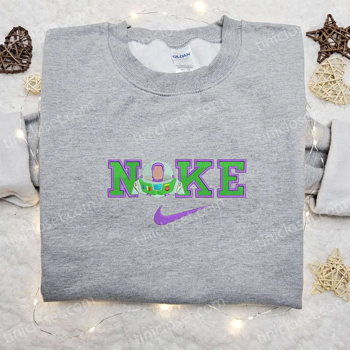 Buzz Lightyear x Nike Cartoon Embroidered Sweatshirt, Nike Inspired Embroidered Shirt, Best Birthday Gift Ideas