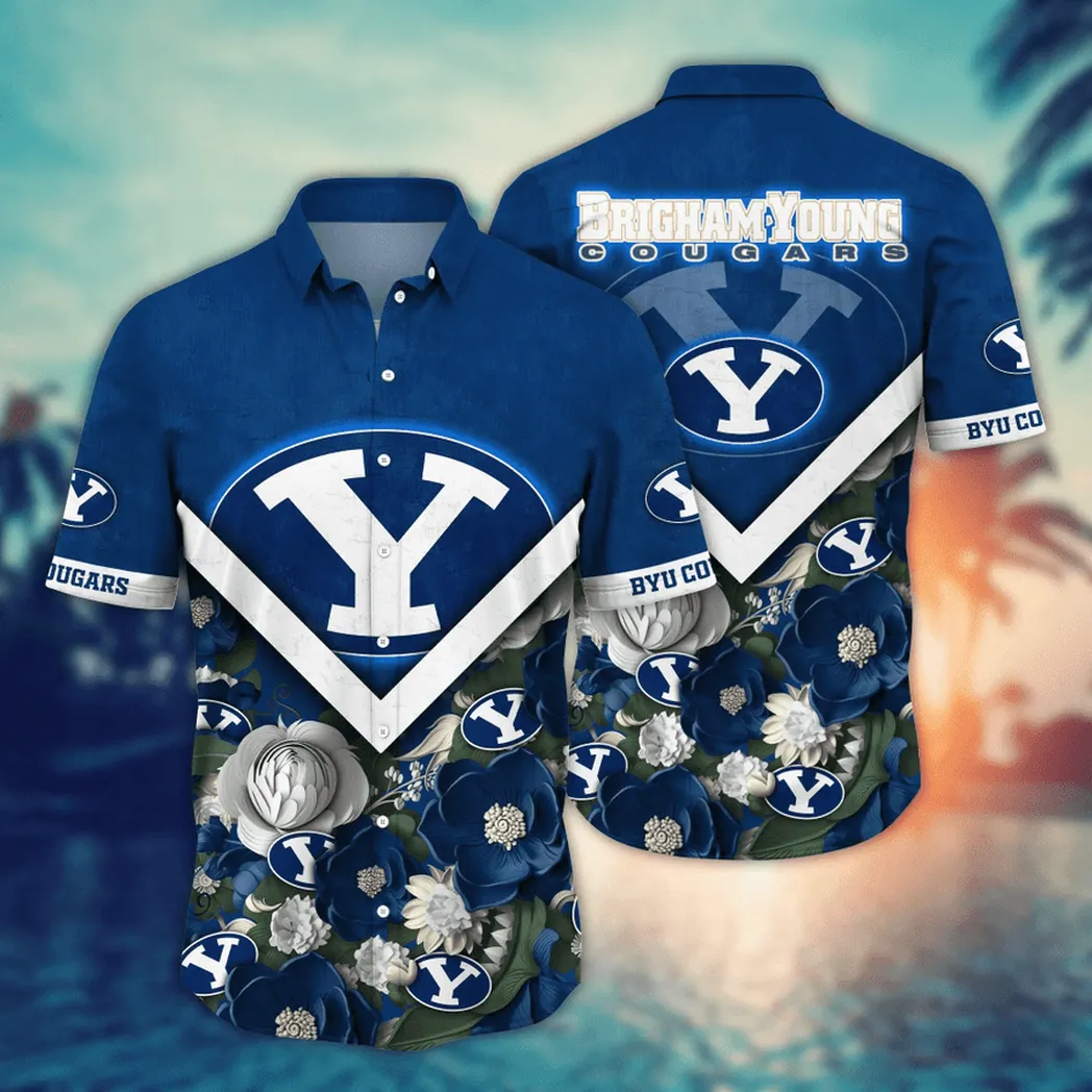 BYU Cougars NCAA Flower Aloha Hawaiian Shirt, Custom Summer Football Shirts VPHWA2451153726