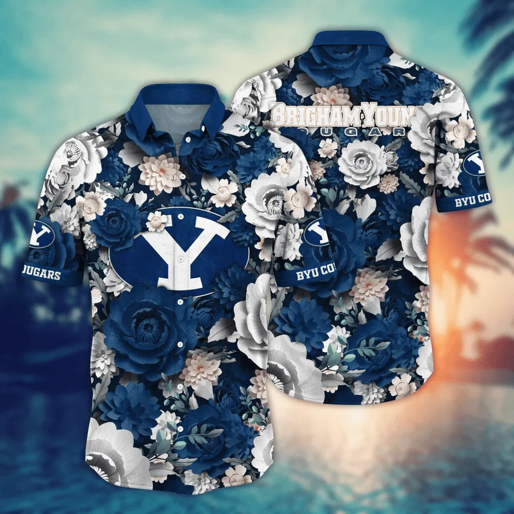 BYU Cougars NCAA Flower Aloha Hawaiian Shirt, Custom Summer Football Shirts VPHWA2451153782