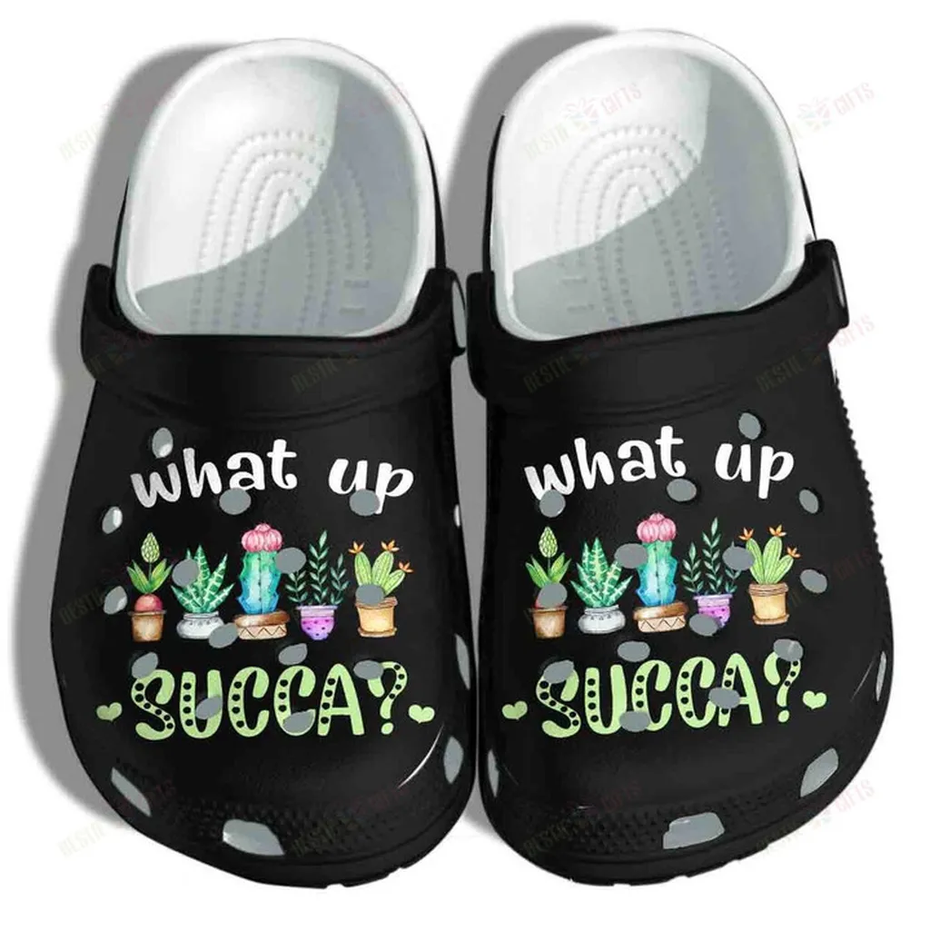 Cactus Plants What Up Succa Crocs Classic Clogs