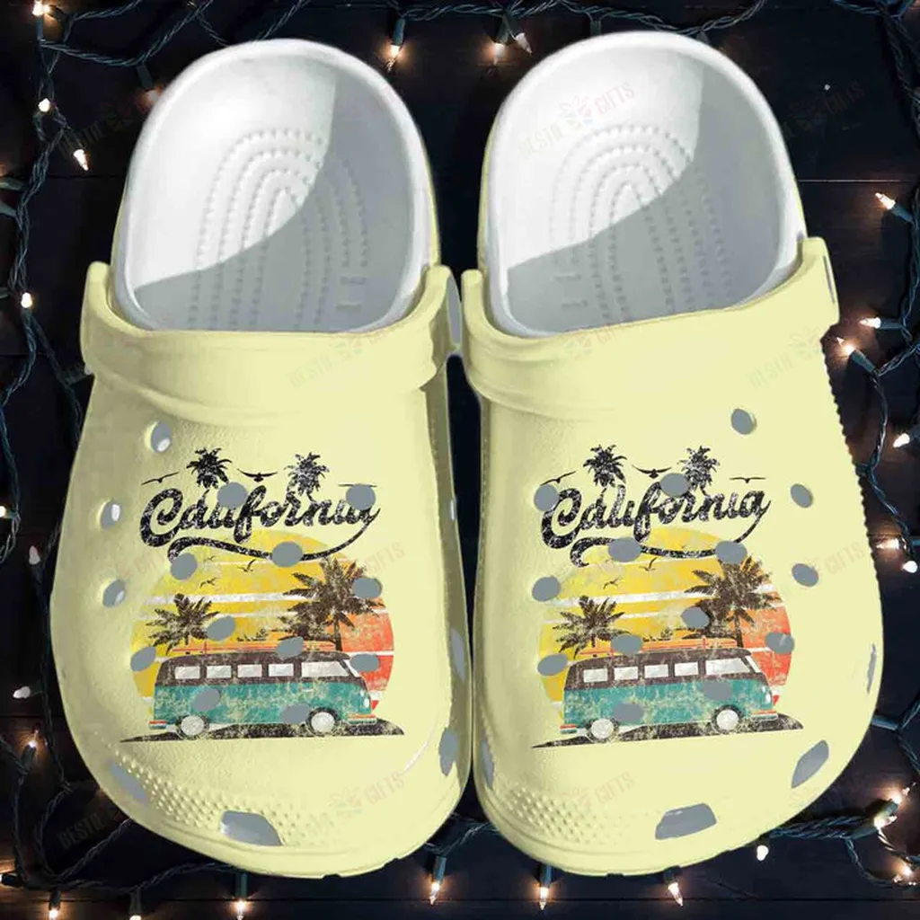 California Beach Summer California Camping Bus Crocs Classic Clogs