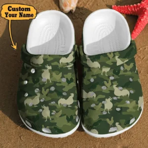 Camo Chicken Funny Lover Gift Farm Animals Crocs Clog