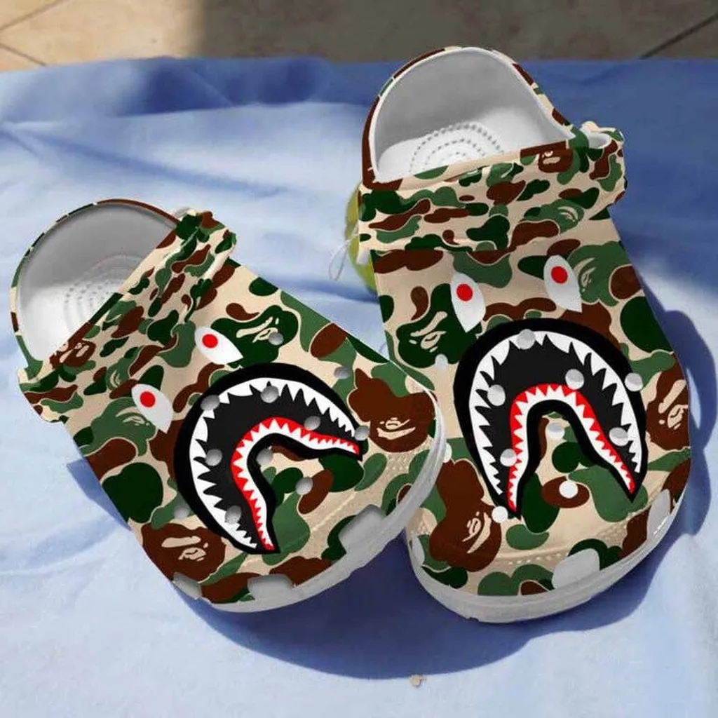 Camo Shark Clogs Crocs