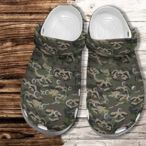 Camo Sloth Funny Crocs