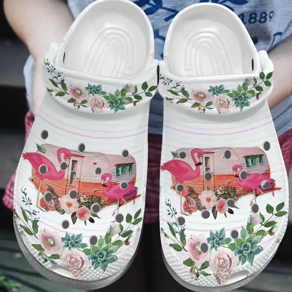 Camper Flamingo Personalized Clog Custom Crocs Comfortablefashion Style Comfortable For Women Men Kid Print D