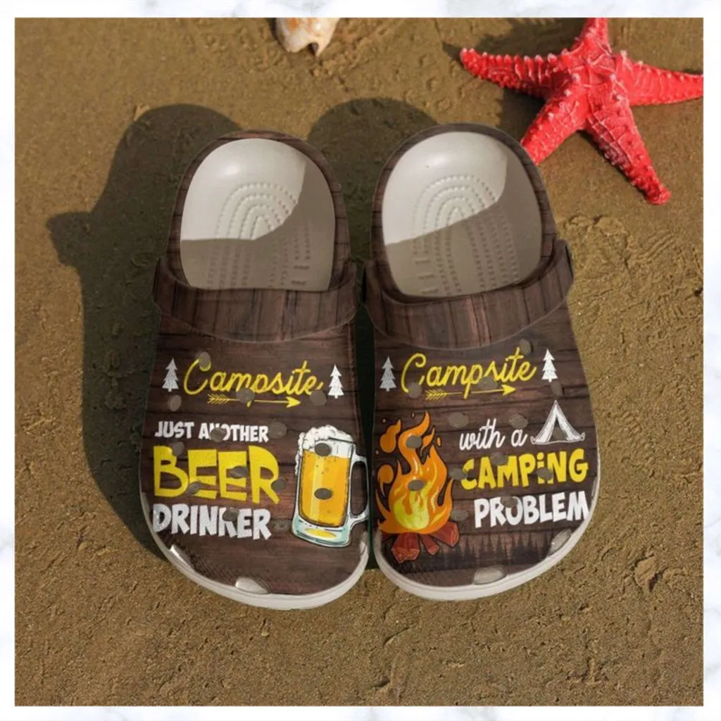 Camping Beer And Campfire Rubber Crocs Clog