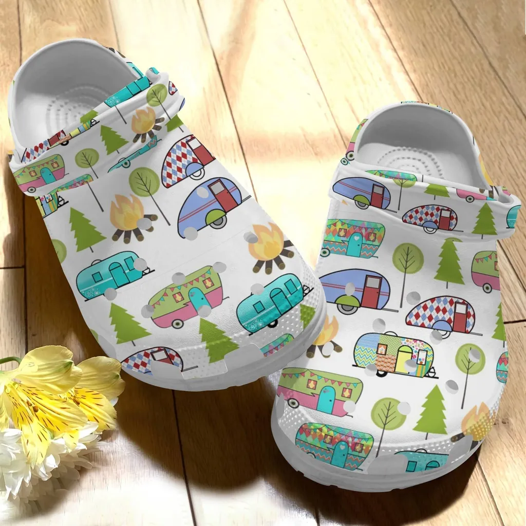 Camping Bus Camper Van Crocs - Car Cartoon Custom Shoe Birthday Gift