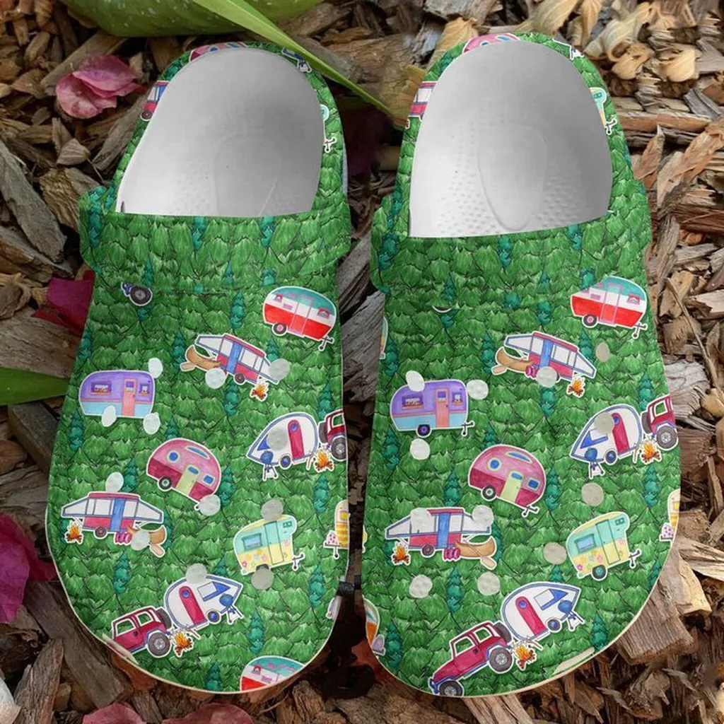 Camping Campers In The Forest Crocs Clog