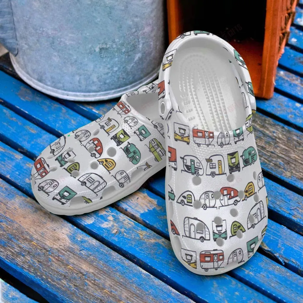 Camping Crocs Classic Clog Camping White Pattern