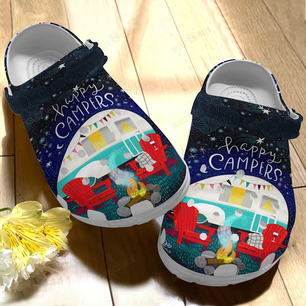 Camping Crocs Classic Clog Happy Happy Campers