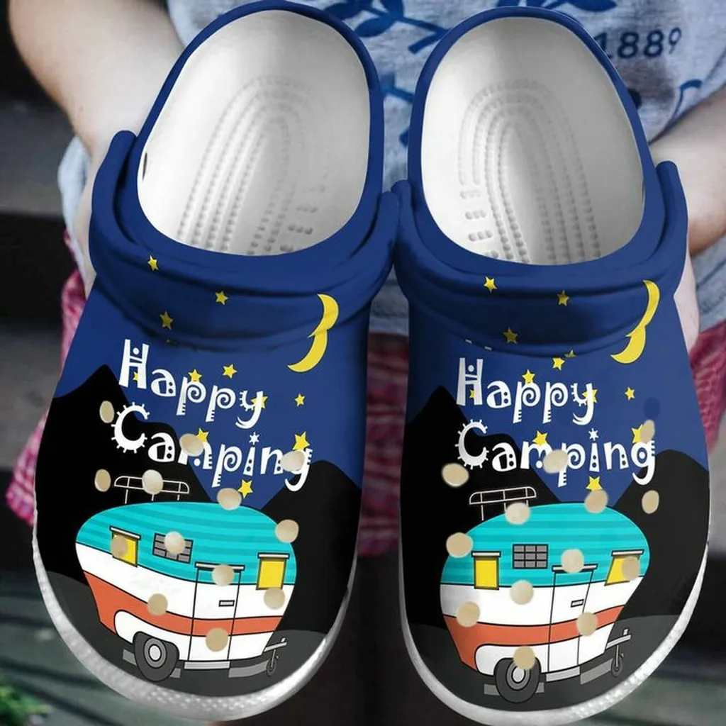 Camping In The Weekend Sky Night 102 Gift For Lover Rubber Crocs Clog