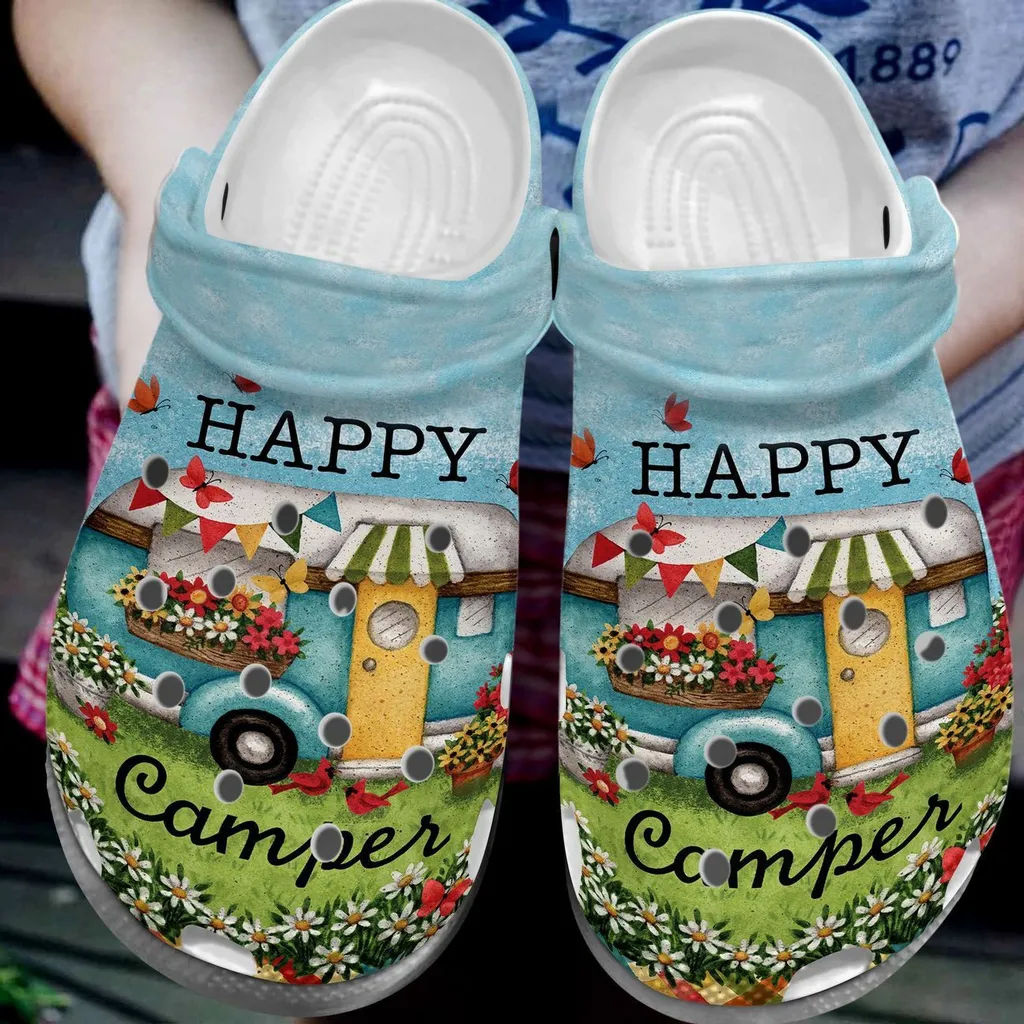 Camping Personalize Clog Custom Crocs Fashionstyle Comfortable For Women Men Kid Print 3D Happy Camper