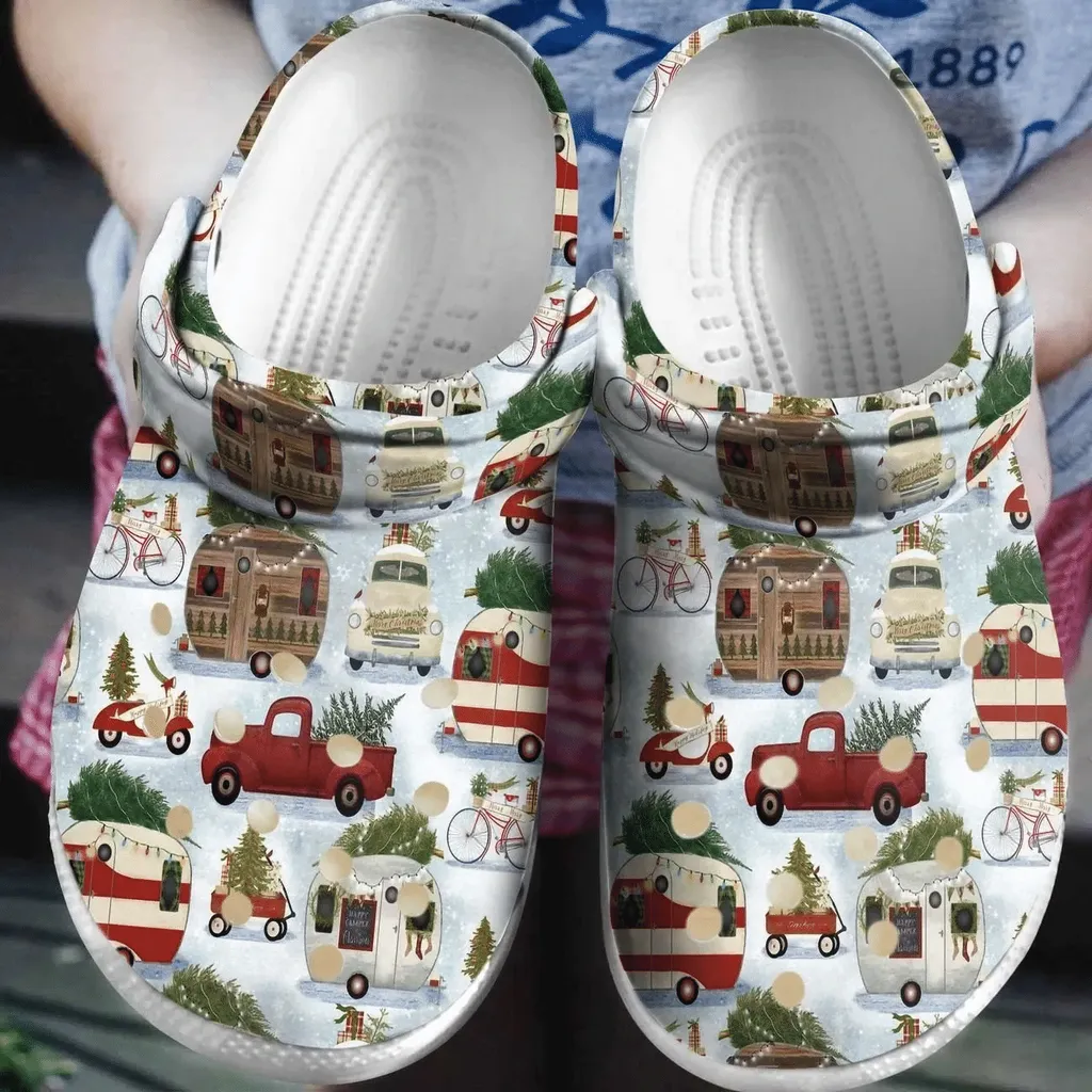 Camping Personalized Clog Custom Crocs Comfortablefashion Style Comfortable For Women Men Kid Print 3D Retro Christmas