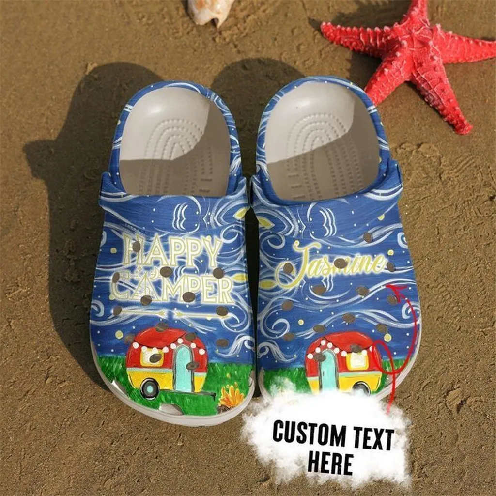 Camping Personalized Happy Camper At Night Crocs Clog