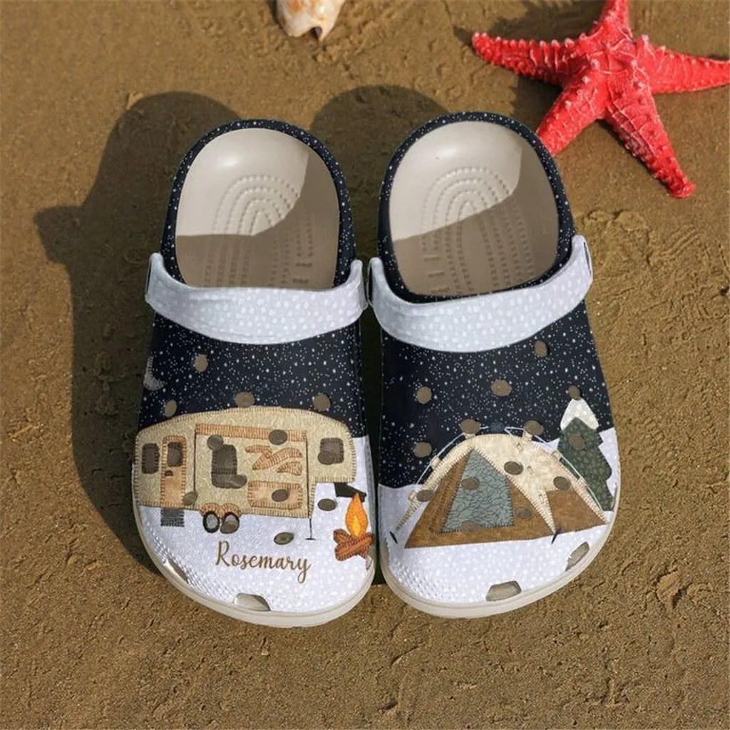 Camping Personalized Winter Crocs Classic Clogs