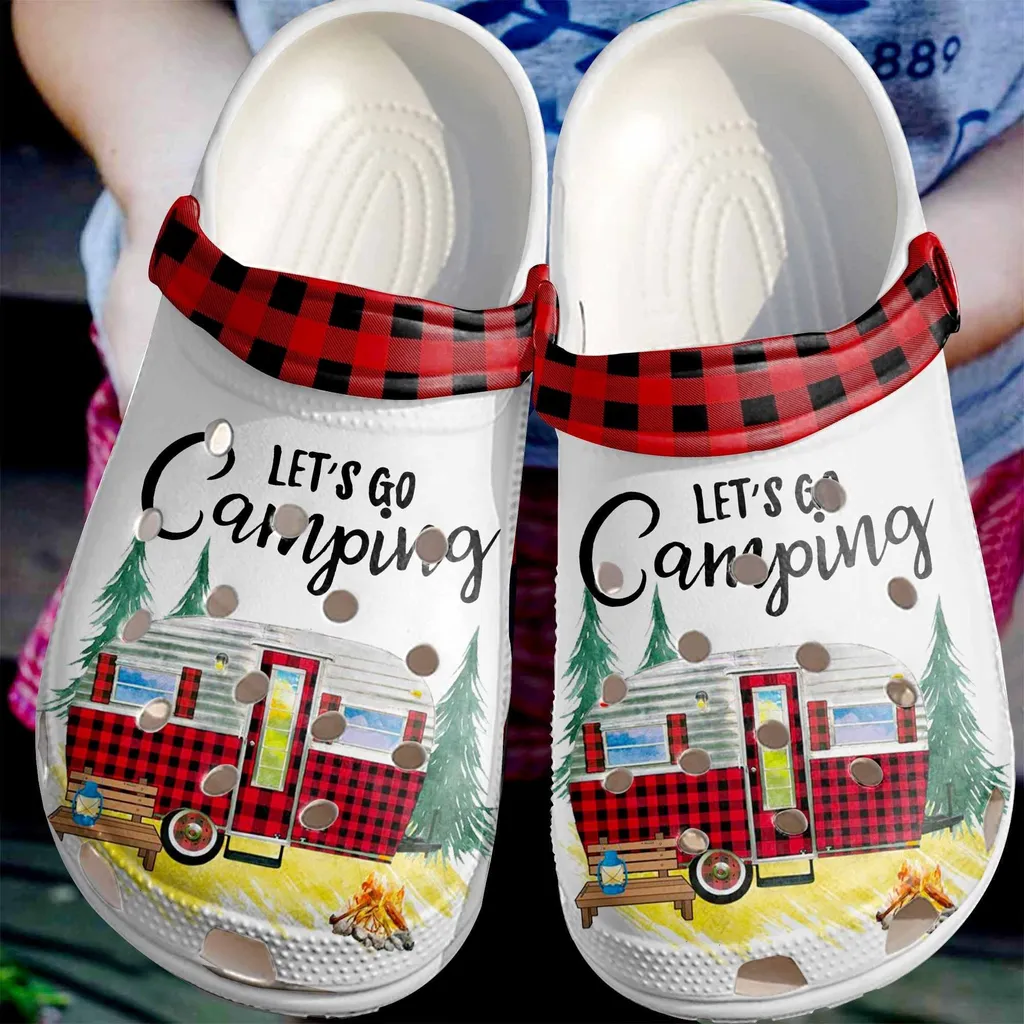 Camping Red Gingham Crocs